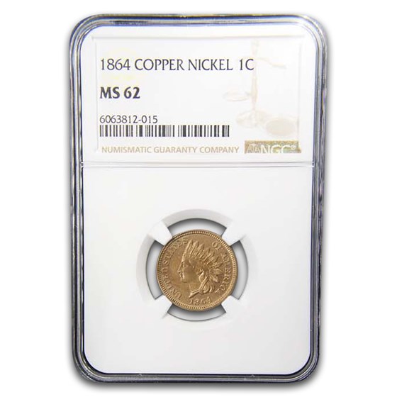 1864 Indian Head Cent MS-62 NGC (CN) 1864 Indian Head Cent MS-62 NGC (CN)